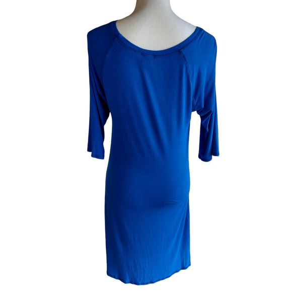 Howinks Womens Royal Blue 3/4 Sleeves Tunic Mini Tee Shirt Dress Size Large - Picture 3 of 7
